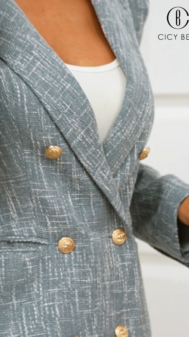 Amazon.com: Cicy Bell Womens 2 Piece Tweed Blazer Shorts Sets Long