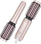 Cordless Curling Iron Brush, Portable Travel Curling Iron Mini Brush for Women, 7000Mah USB Rechargeable Cordless Hair Curler with Negative Ion, Gray
