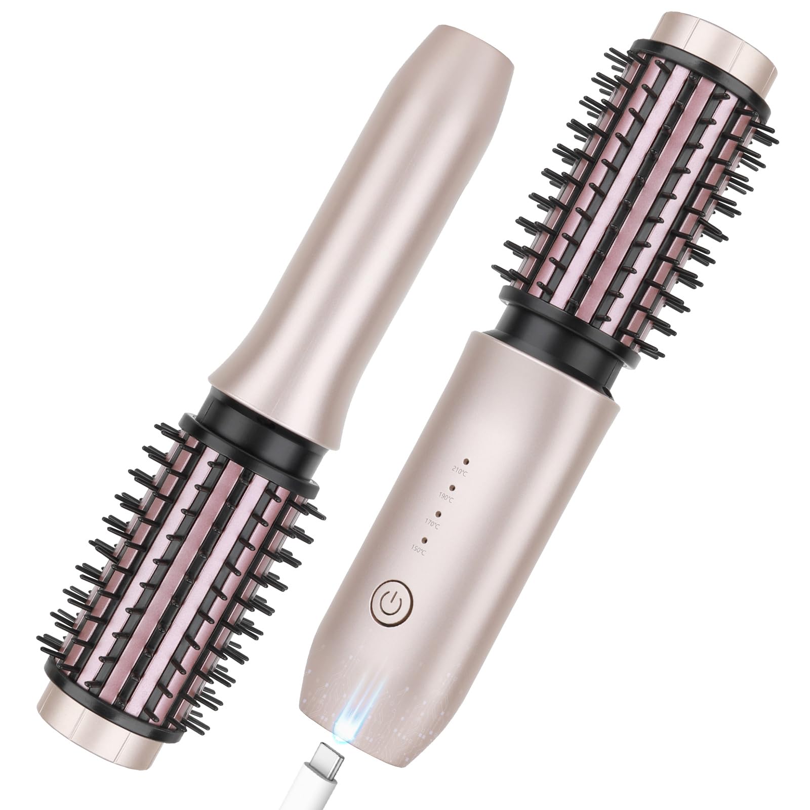 iTayga Cordless Curling Iron Brush, 3-in-1