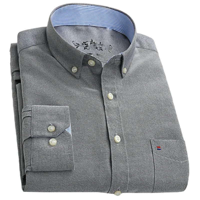 Chemise à manches longues homme avec poche et col boutonné style décontracté modèle Hy-06 en XXL