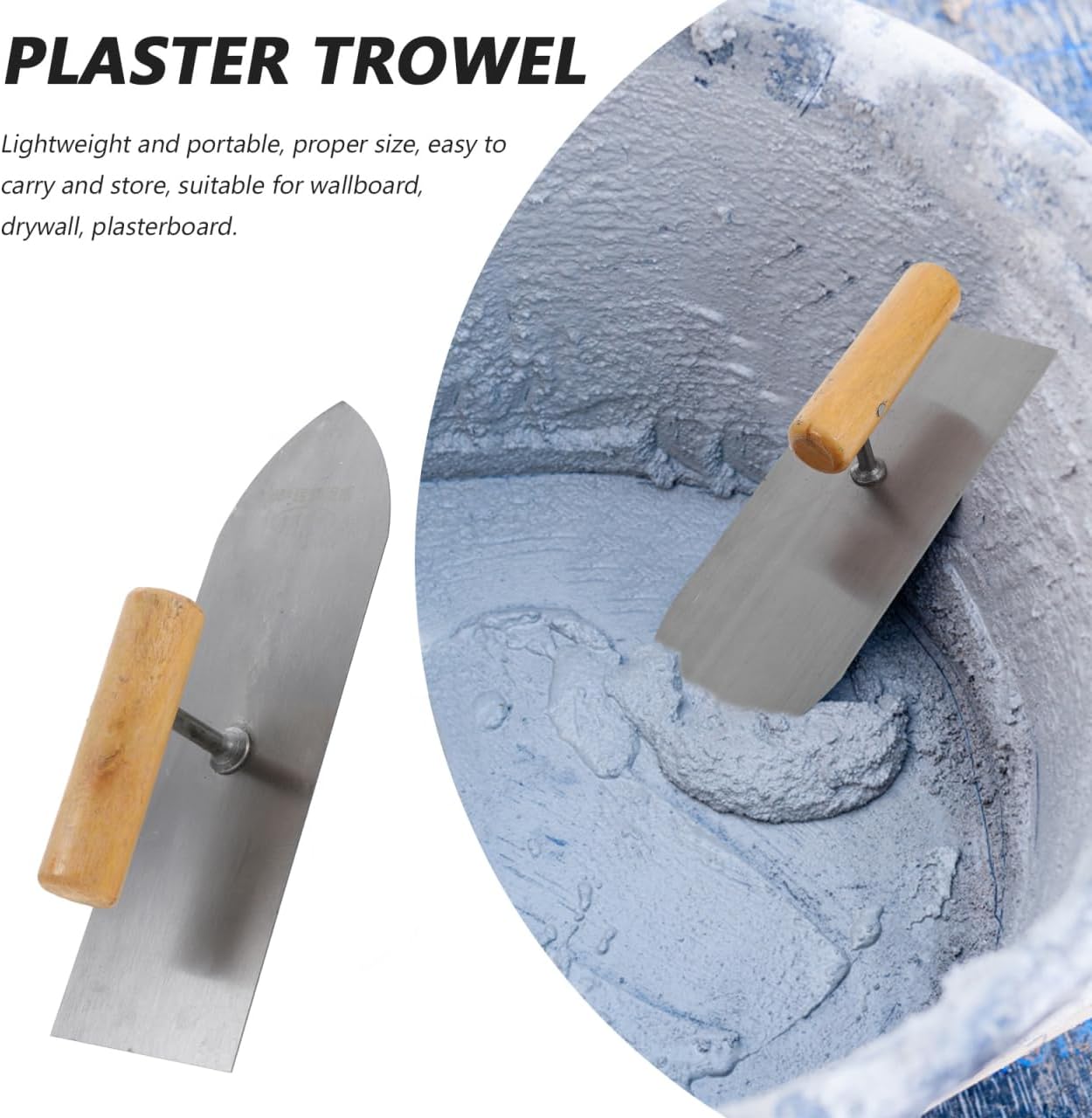 DOITOOL Stainless Steel Concrete Finishing Trowel with Pointed Tip for Masonry and Drywall Precision Work Comfortable Grip 9.65 X 3.43 Inches