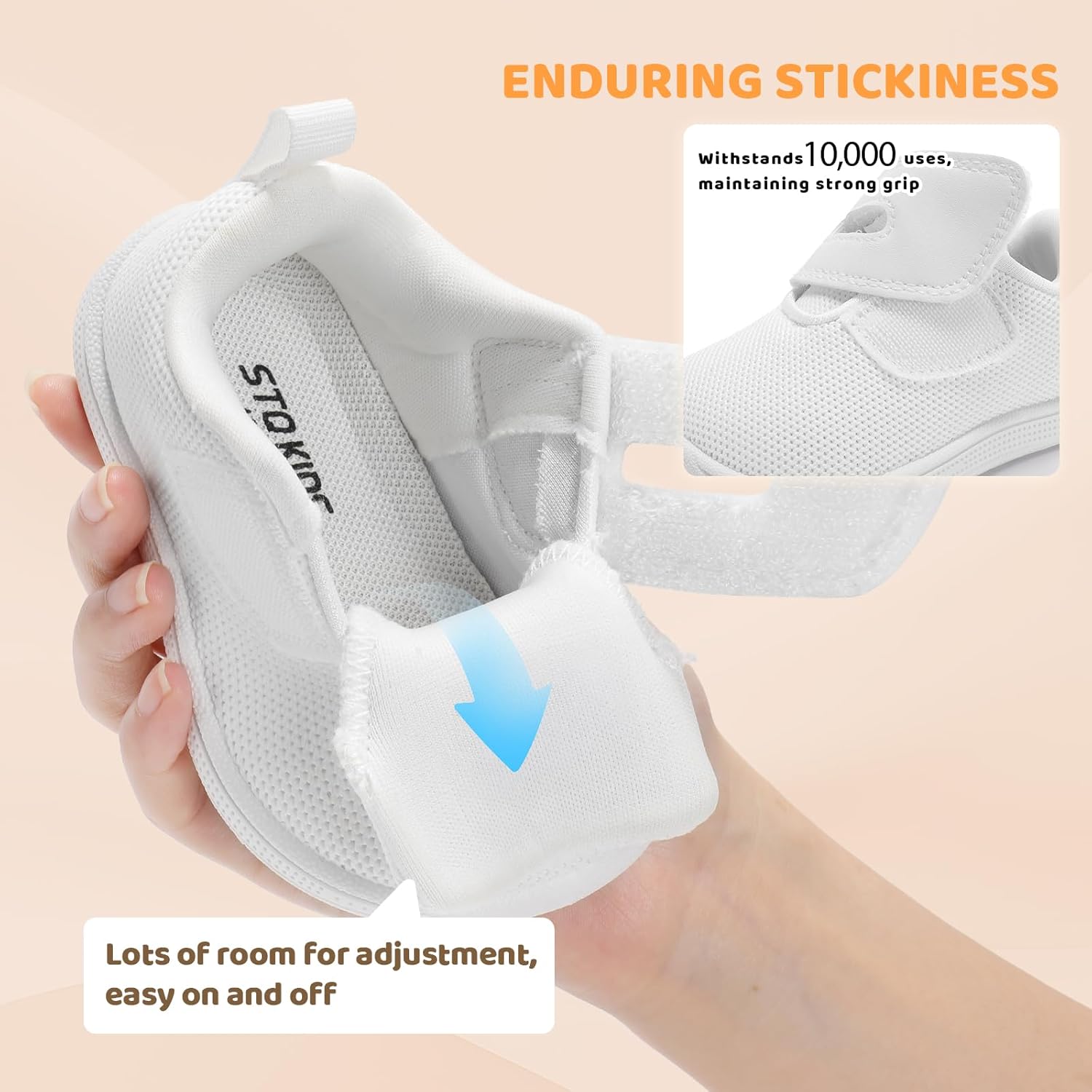 Toddler Wide Toe Box Shoes Girl Boy First Walking Sneakers Barefoot Non-Slip Infant Shoe All White Size 12-18 Months - Image 4