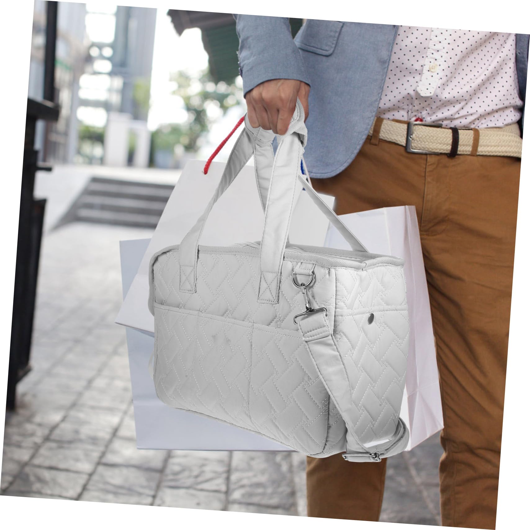 Borsa per Trasporto di Gatti in Canvas, Comoda, Argento