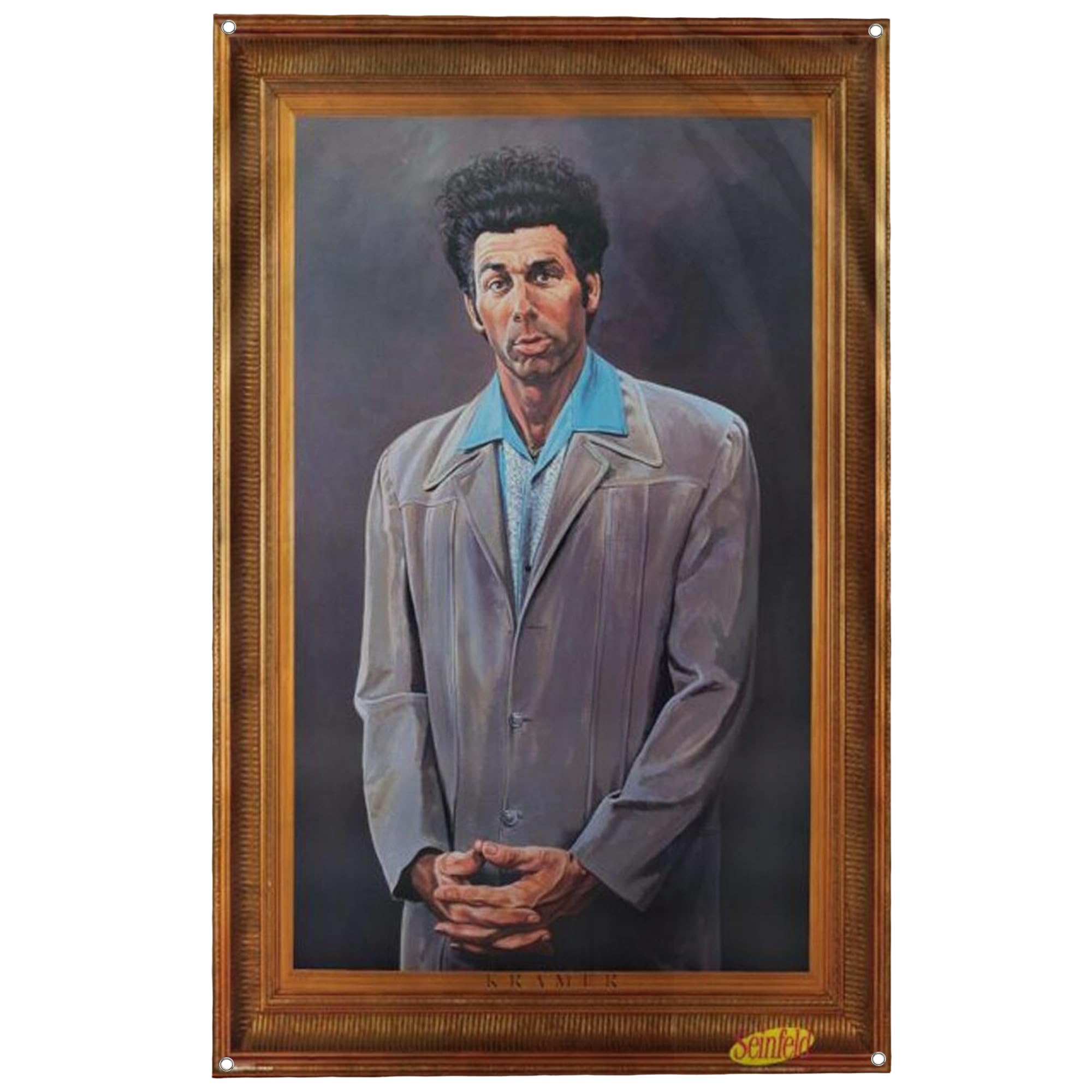 Banger - Cosmo Kramer Portrait Seinfeld TV Show Funny Motivational Inspirational Office Gym Team Wall College Dorm Room Decor Design on a 3X5 Feet Flag with 4 Grommets for Easy Wall Hanging. Authentic