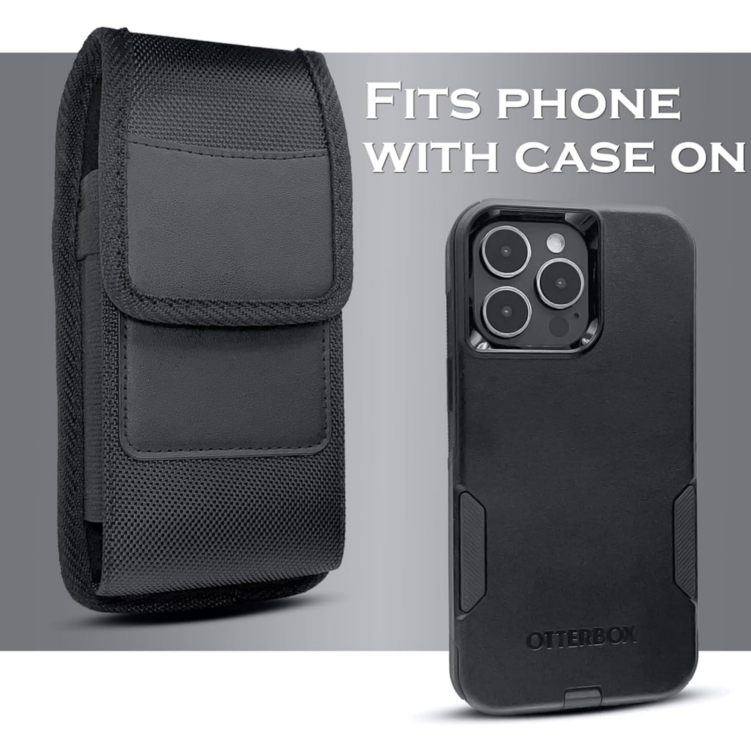 SIMXEN Phone Holster for Men Belt Clip Pouch for iPhone,12 Pro Max, Samsung Galaxy S24 Ultra, S24 Plus and More, Phone Belt Clip Holster Carrying Pouch, Mobile Card Holder Case (Black) 4