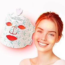 LED Face Mask Light Therapy Mask, FSA HSA Eligible 7 Modes Portable Red Light Therapy for Face with 2000mAh Rechargeable Remote, 850NM Infrared &amp; Red Light Mask, 400 LEDs for Anti-Aging, at Home