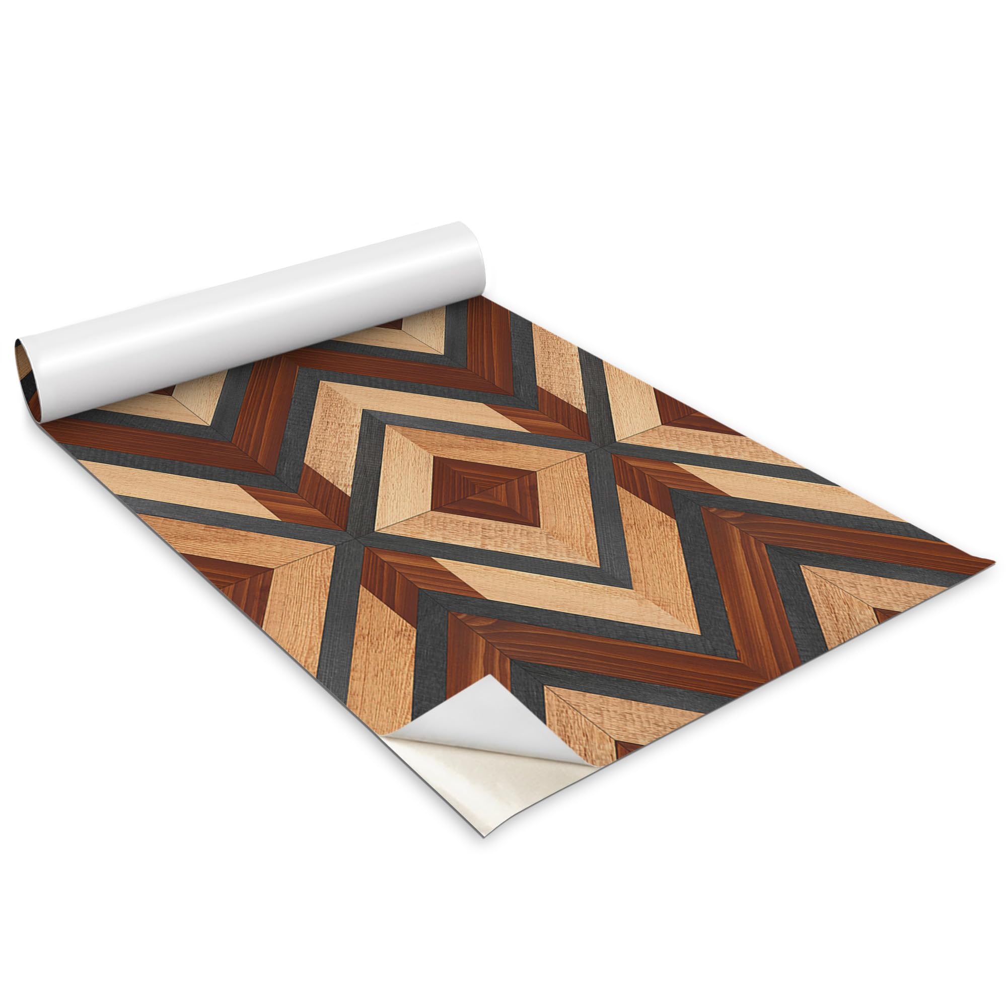 Rouleau Papier Peint Décoratif Autocollant Losanges Géométriques pour Meuble 100x50