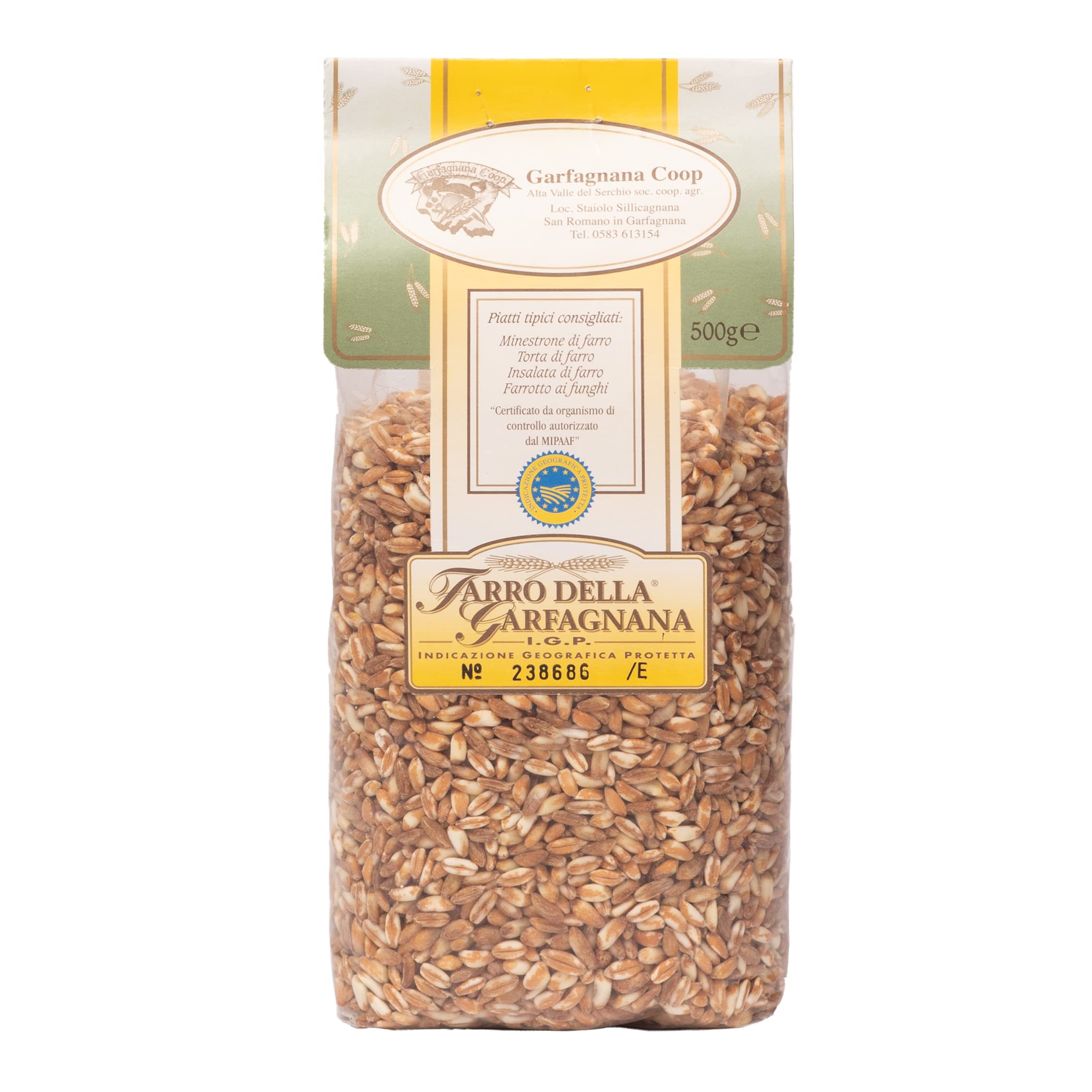 Garfagnana Coop - Farro Integrale (3 confezioni) | Varietà tipica della Garfagnana | Nutriente, ricco di fibre, digeribile | Certificato IGP | Confezione da 3x500gr.