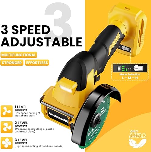Miniatura 4 de Herramienta de corte inalámbrica compatible con batería DeWalt 20V Max, motor sin escobillas de 18,000 RPM, hojas de 4" (2 piezas) con cubierta
