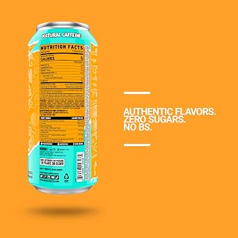 GHOST Energy Drink - 12-Pack, Tropical Mango, 16oz Cans - Energy & Focus & No Artificial Colors - 200mg of Natural Caffeine, L-Carnitine & Taurine - Gluten-Free & Vegan