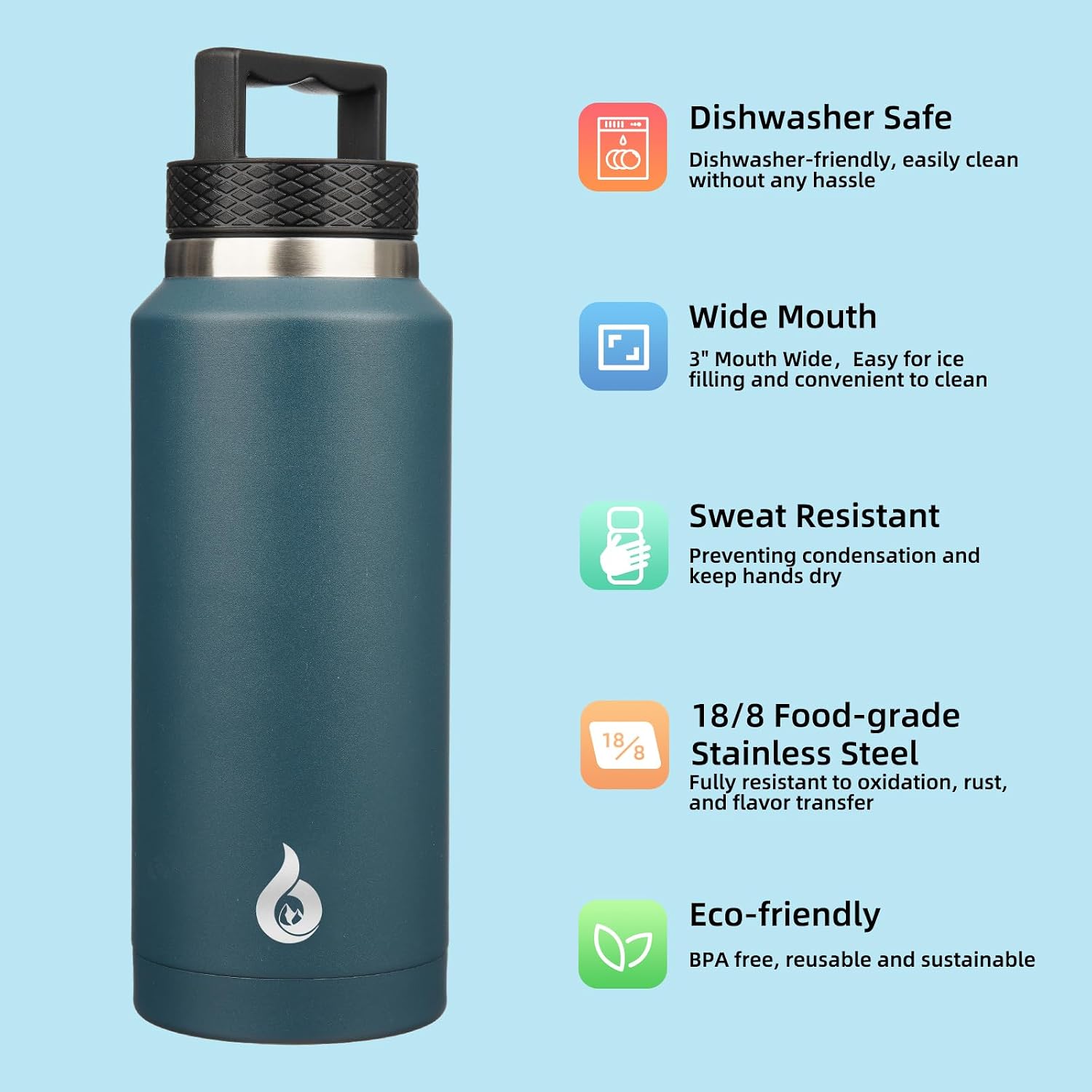 BJPKPK 36oz Insulated Water Bottle Stainless Steel Water Bottle with Handle image 2