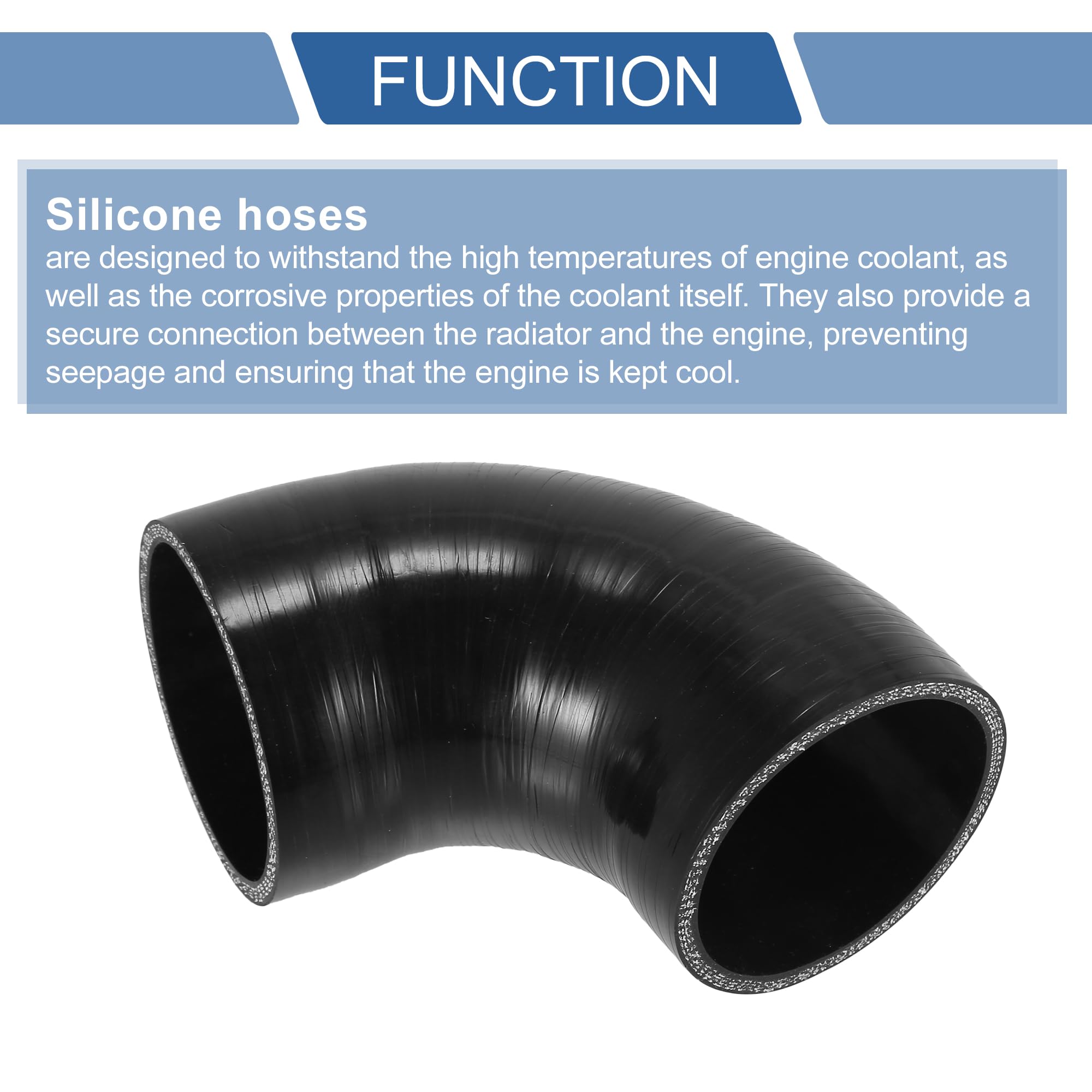 X AUTOHAUX Tuyau Silicone Refroidissement 19mm DI 120mm Longueur 135° - Noir Universel Voiture