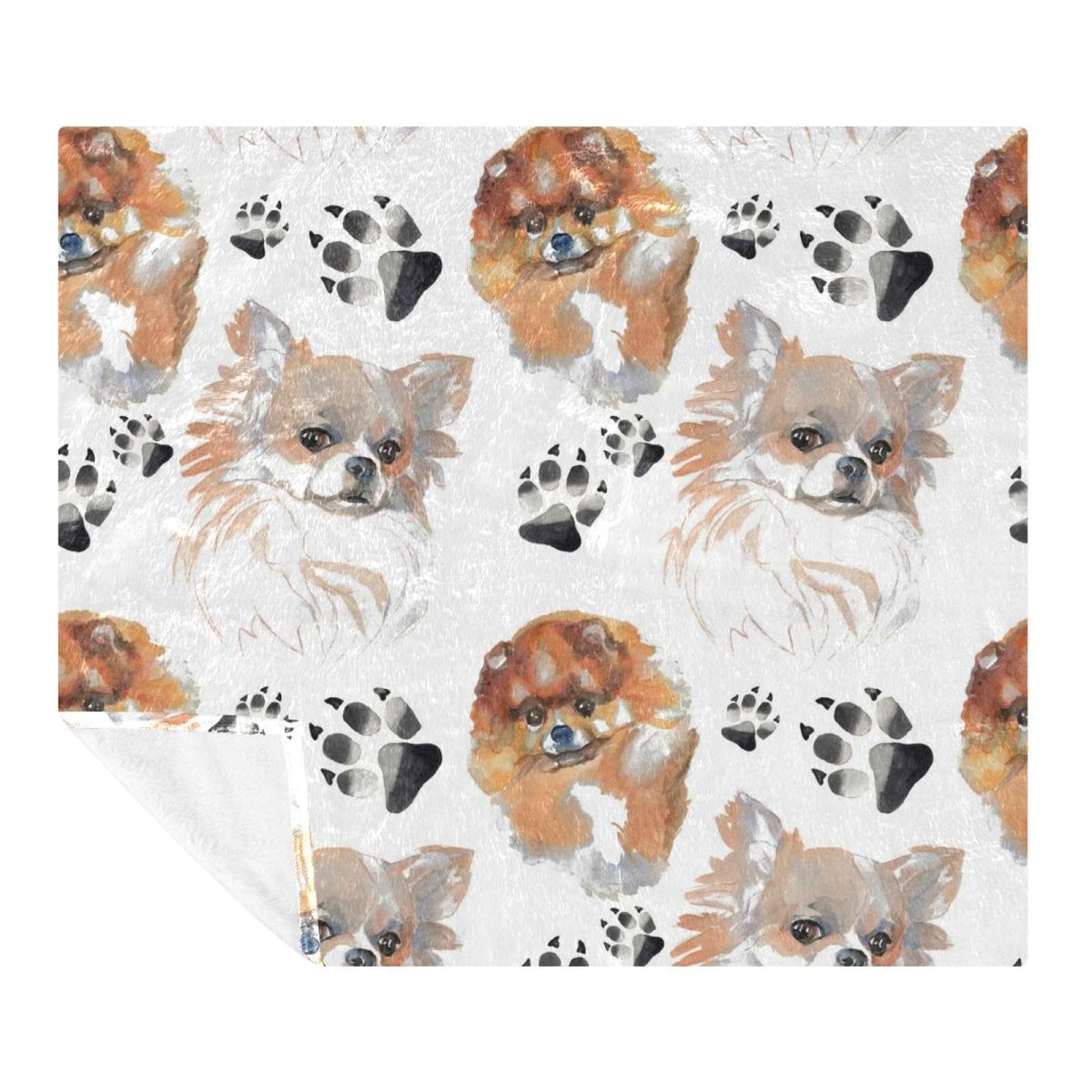 Couverture polaire motif aquarelle de chien, le cadeau idéal