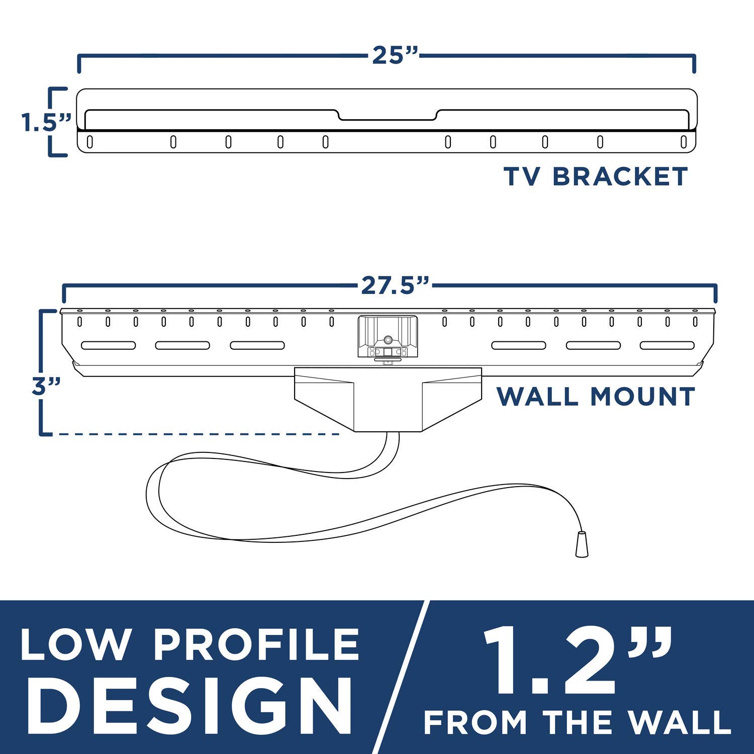 Mount-It - Soporte de Pared para televisores 55', Soporte inclinable de Perfil bajo para instalación en Pared Seca sin daños, Soporte Pie TV | Capacidad de Peso de 110 Libras, hasta VESA 600 x 400