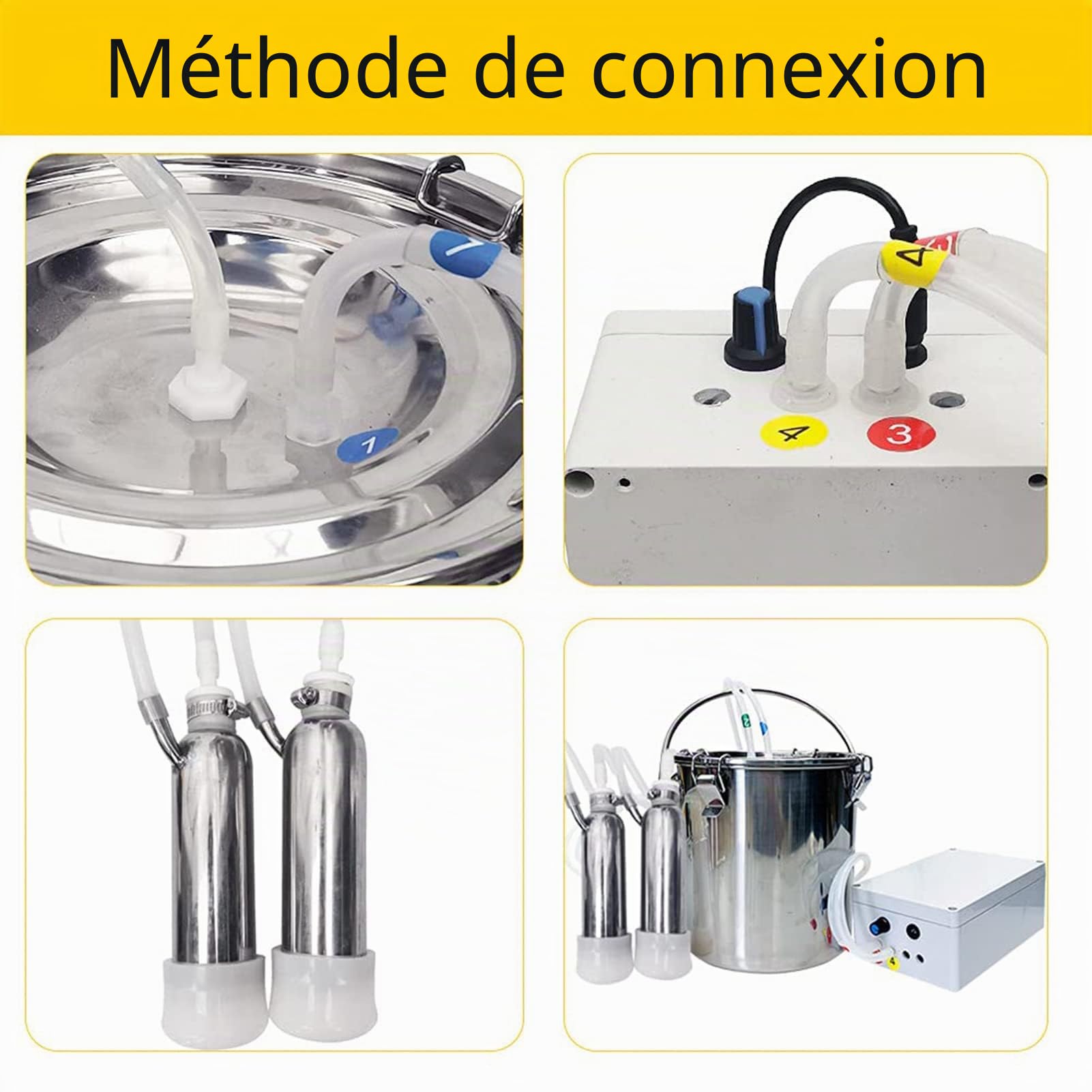 Machine de Traite à Pulsation Rechargeable, Trayeuse Électrique Portable pour Chèvres et Vaches, Pompe à Traire Automatique Batterie, Équipement de Traite pour Petite Ferme,Sheep,5L