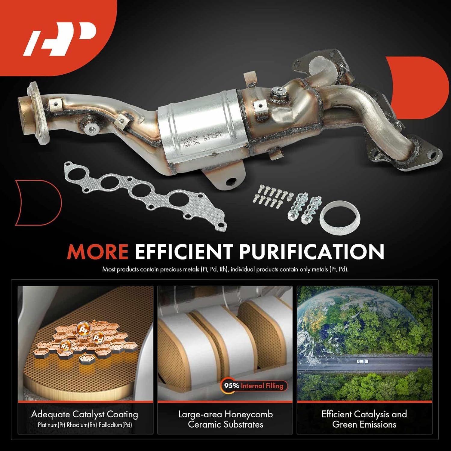 A-Premium Exhaust Manifold Catalytic Converter with Gasket Kit Direct-Fit Compatible with Mazda 6 (2009 2010 2011 2012 2013), 2.5L, E.P.A. Compliant