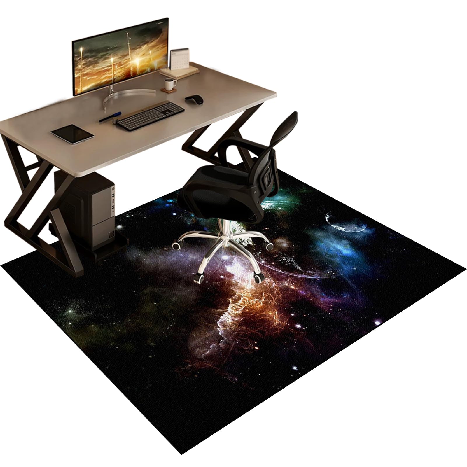Protector de Suelo para Silla con Ruedas, Alfombra Silla Gaming, Alfombra para Silla de Escritorio y Gaming, Tapete Antideslizante para Oficina, 100 x 140 cm Alfombrilla Protectora para Suelos Duros