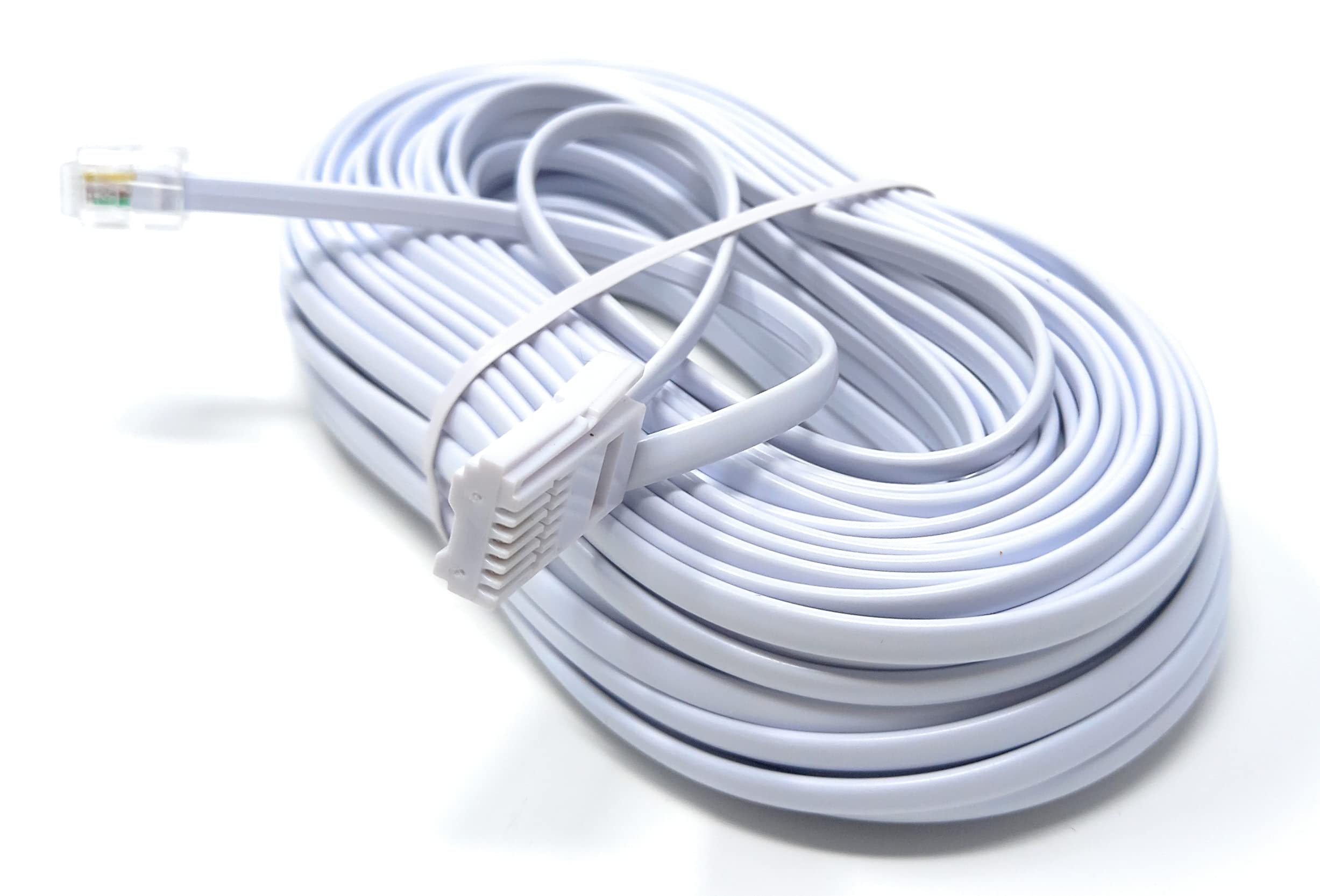 DRUT 20m RJ11 to BT, 4 Pin Male to Male Rollover Cable Modem Router Lead Cord VDSL/ADSL (not for telephone) (65ft) - Image 2