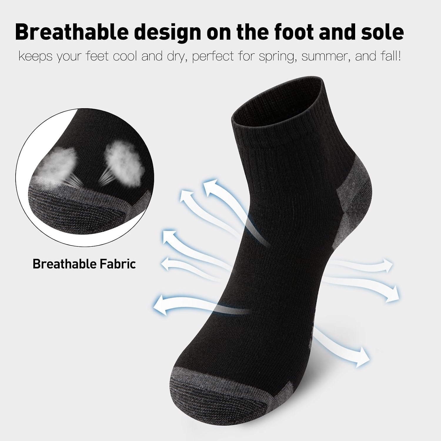 20 Pairs Ankle Socks For Men - Mens Socks Size 8-12/12-16 Thin Casual Bulk Socks