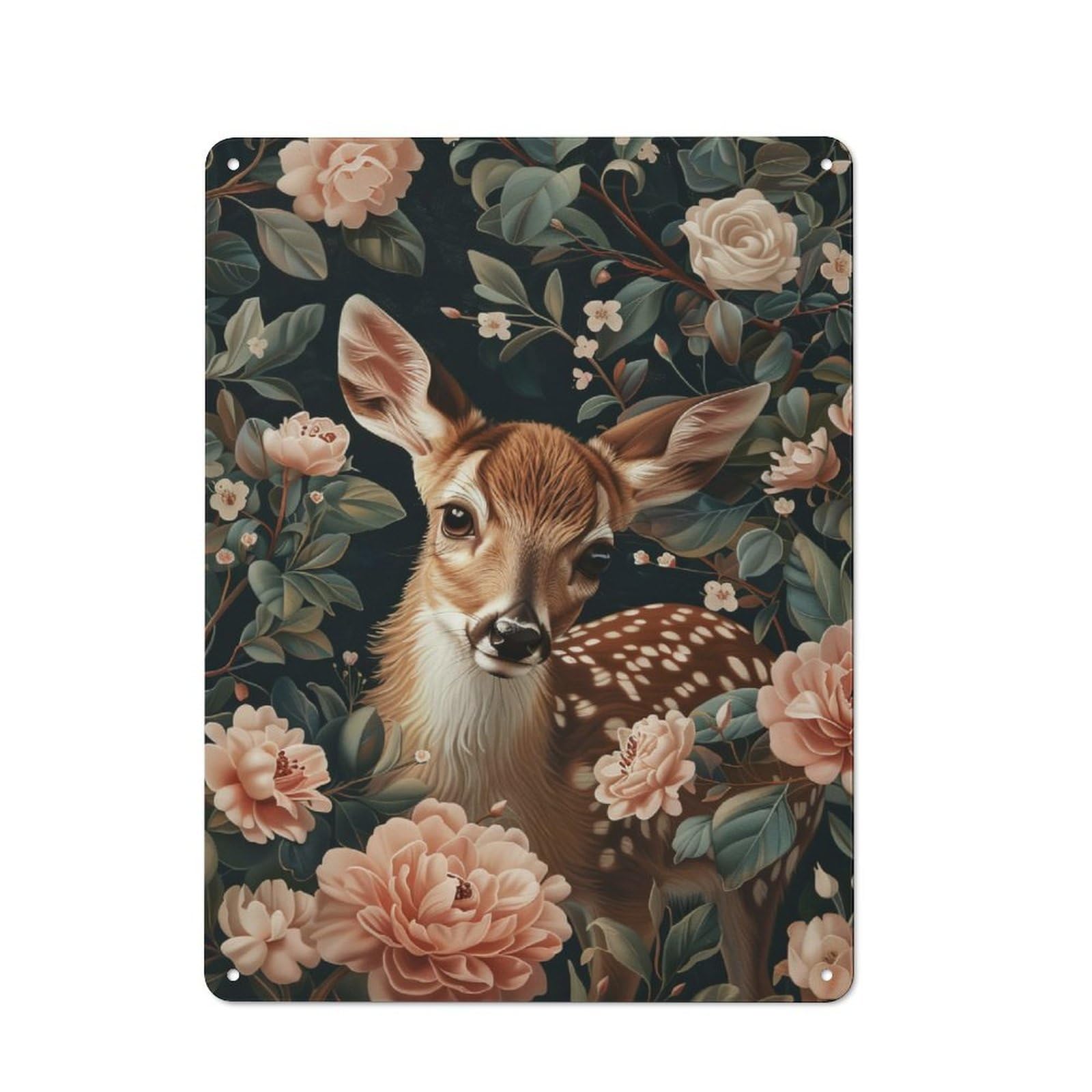 Junmoney Meadow Fawn Vintage Tin Sign 40X30cm For Home Bar Wall, For Collectors Of Vintage Metal Wall Decor