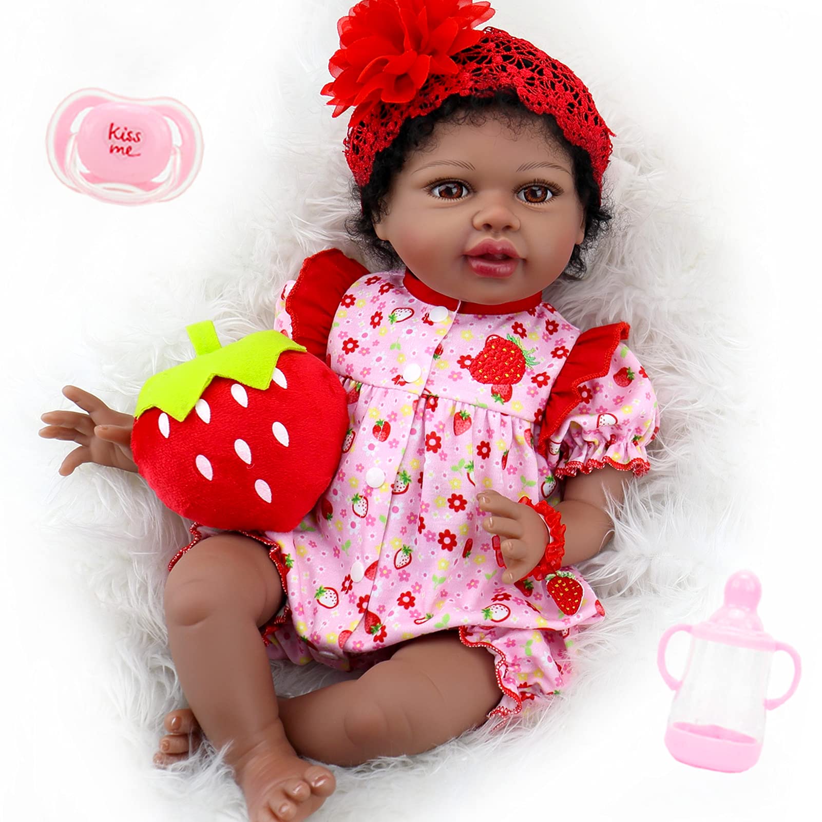 Aori Reborn Baby Dolls 22 Inch Realistic Black Reborn Dolls Lifelike