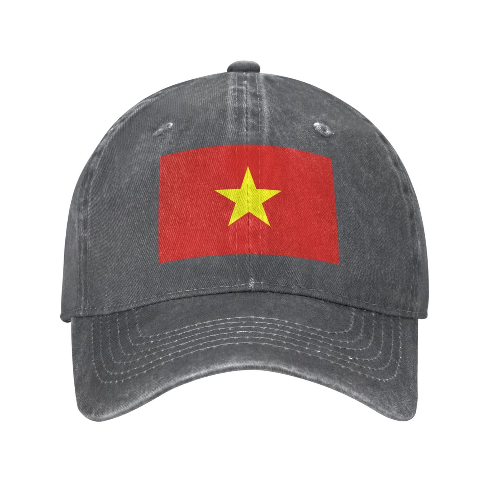 Dpgufpv Unisex Deep Heather Vietnam Flag Baseball Cap Vietnam Cowboy Hat Adjustable Washable Retro Vietnamese Hats For Men Women Adult