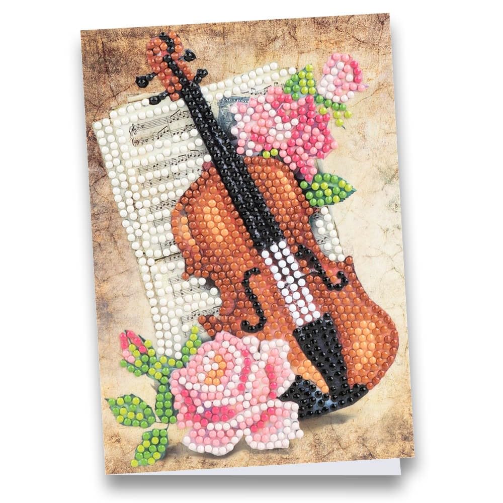 Kit Carte De Vœux Diamond Painting Ideen Mit Herz - Format B6 (11.5x16.5 Cm), Motif Montgolfière, Outils Inclus