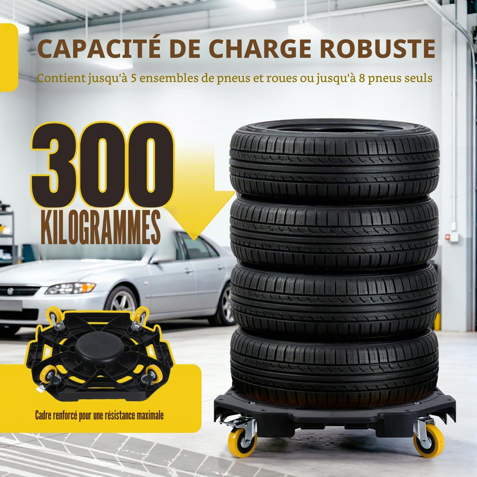 MaxxHaul 80746 Chariot de pneu Capacité 136 kg