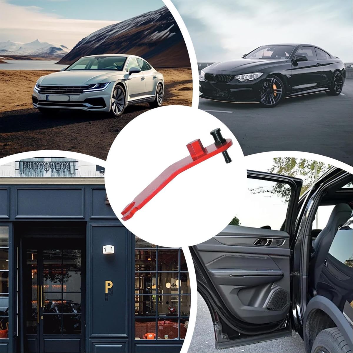 Riven Outil de réglage de charnière de porte de voiture - En alliage rouge - Correction des bosses - Pour berline, camion, pick-up