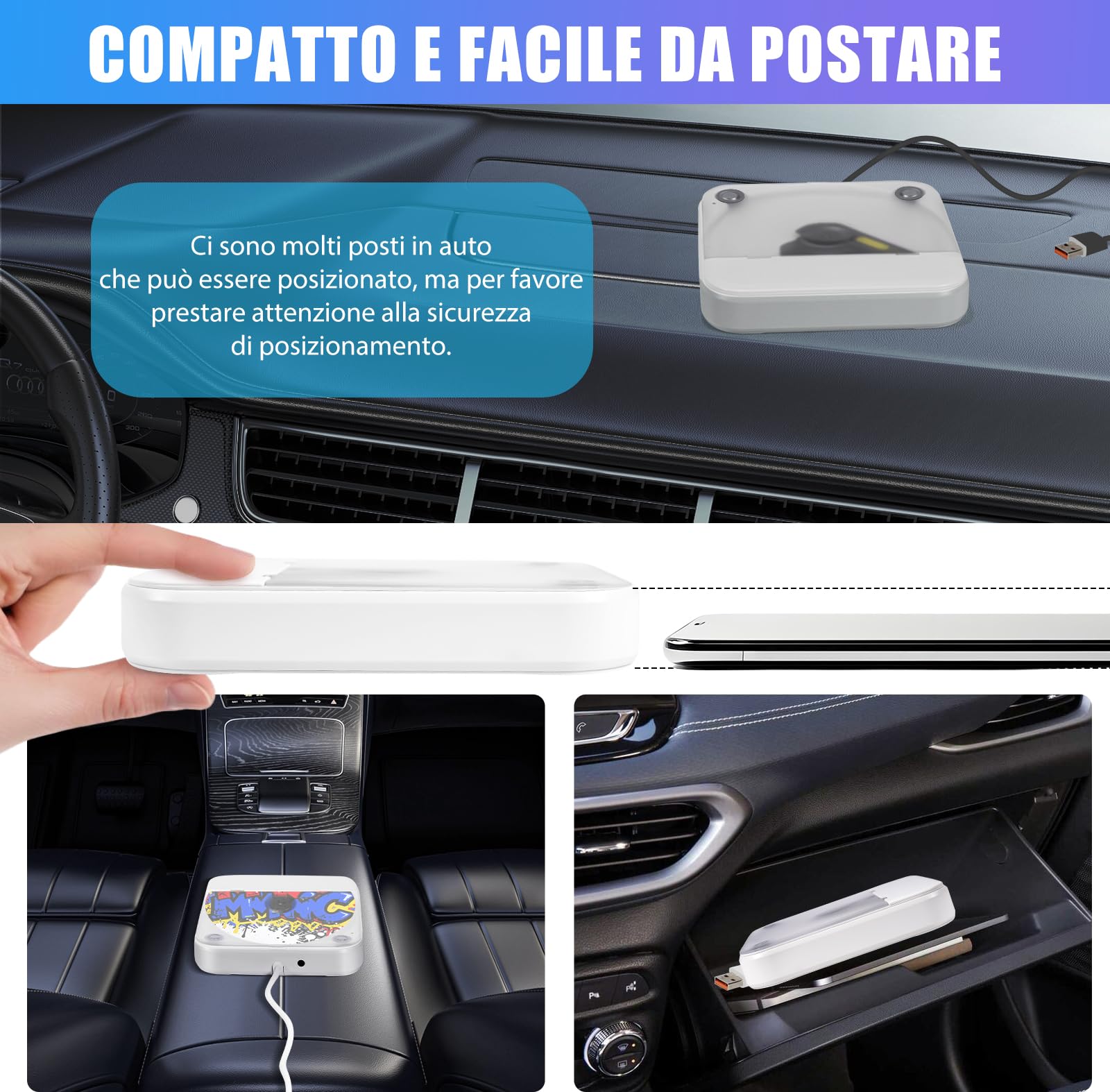 Zewnętrzny samochodowy odtwarzacz CD ze złączem USB/AUX, Plug & Play