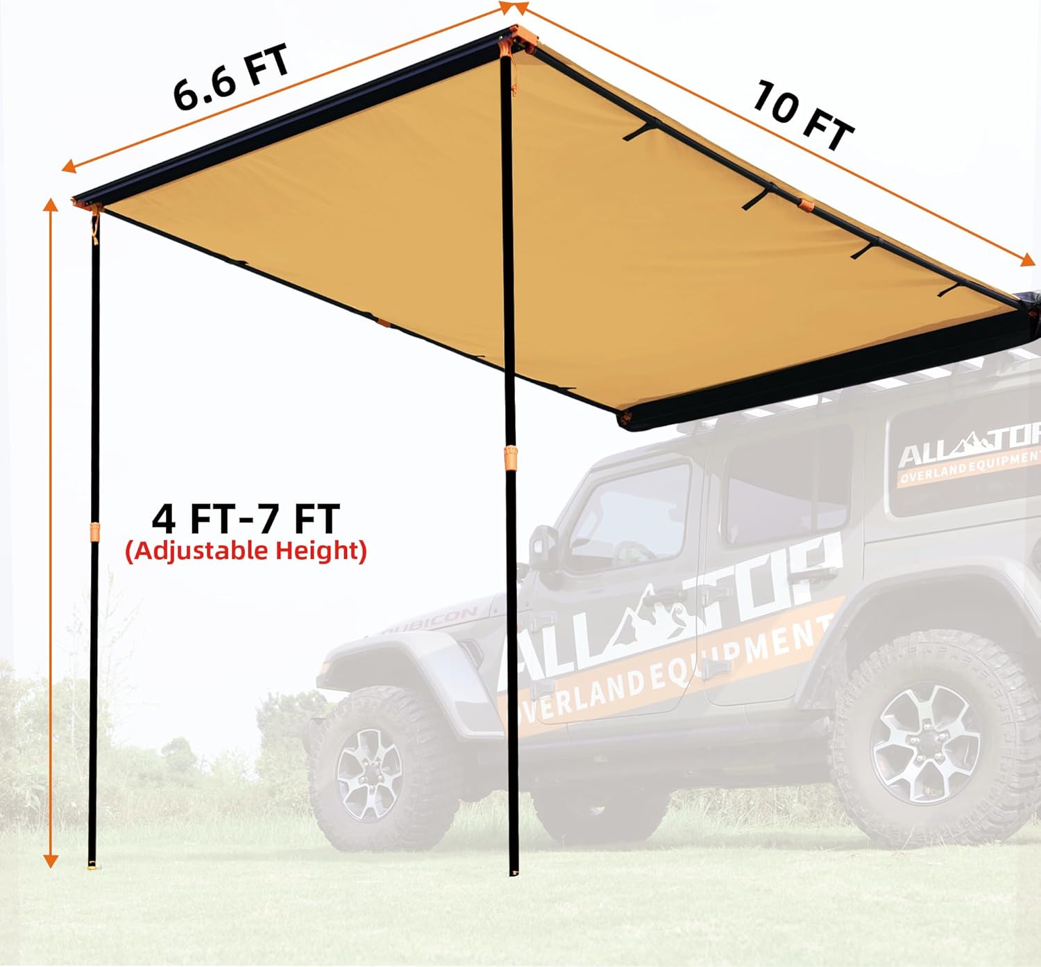 ALL-TOP Vehicle Awning 8.2x10 Roof Rack Pull-Out Sun Shade UV50+, Weatherproof 4x4 Side Awning for Camping Overland (Hardware Included) ALL-TOP Vehicle Awning 8.2x10 Roof Rack Pull-Out Sun Shade UV50+, Weatherproof 4x4 Side Awning for Camping Overland (Hardware Included)