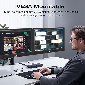 Kenowa Portable Monitor 13.3 Inch HD 1366x768 LED Screen Small HDMI Monitor