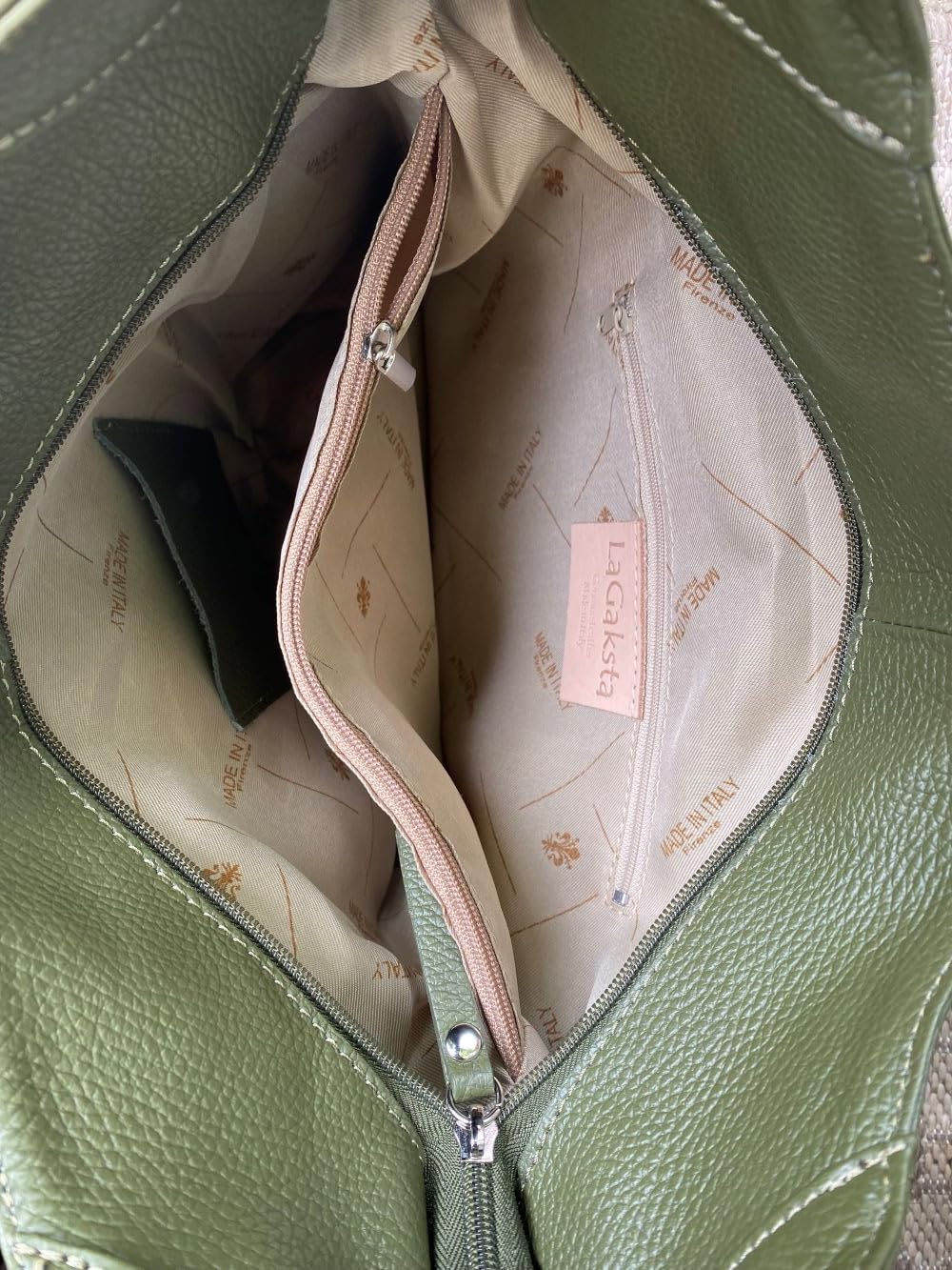 Italian Leather Hobo Bag for Women – Pebbled Tote Purse, Slouchy Designer Shoulder Handbag, Made in Italy - Image 4