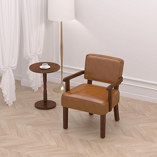 Miniatura 98 de Juego de 2 sillas decorativas con mesa, sillas de sala de estar con asiento suave y reposabrazos para sala de estar, dormitorio, sala de lectura,