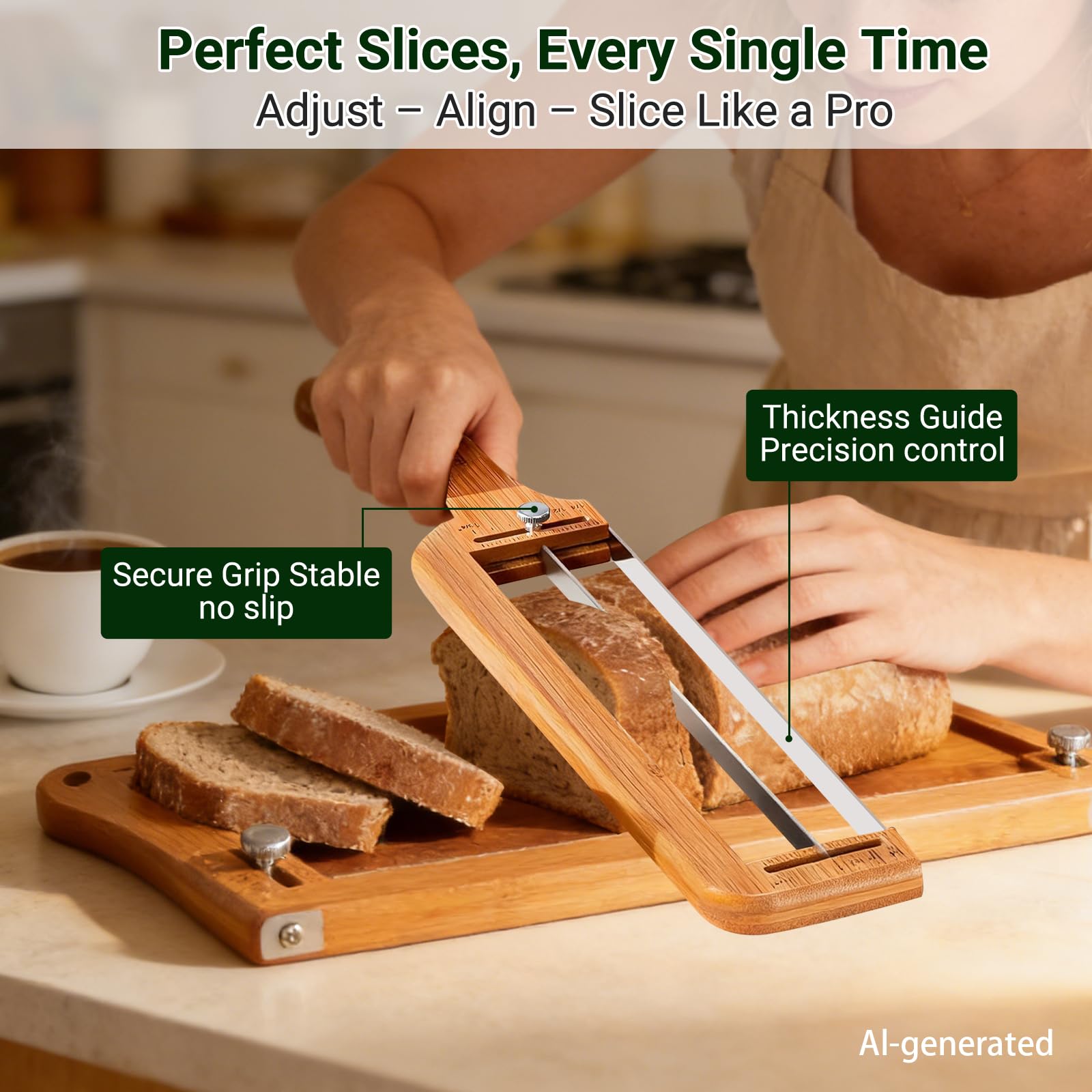 Adjustable Bread Slicer - Slice Like a Pro -2