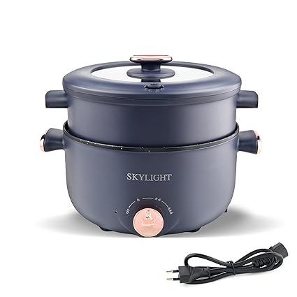 SKYLIGHT 2.5L Multi Function Electric Kettle, Double Layered Body, Non- Stick Inner Pot, Variable Temperature Control Cooking for Water, Milk, Tea, Soup, Coffee, Noodles Boiling, Egg, Rice, Vegetable
