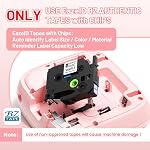 Pink Label Maker Machine with-Tape, Portable Kids Label Maker, Handheld Electric Label Maker with Keyboard, D210S Easy Labeler with Multiple Fonts Frame Barcode for Home Office School Supplies