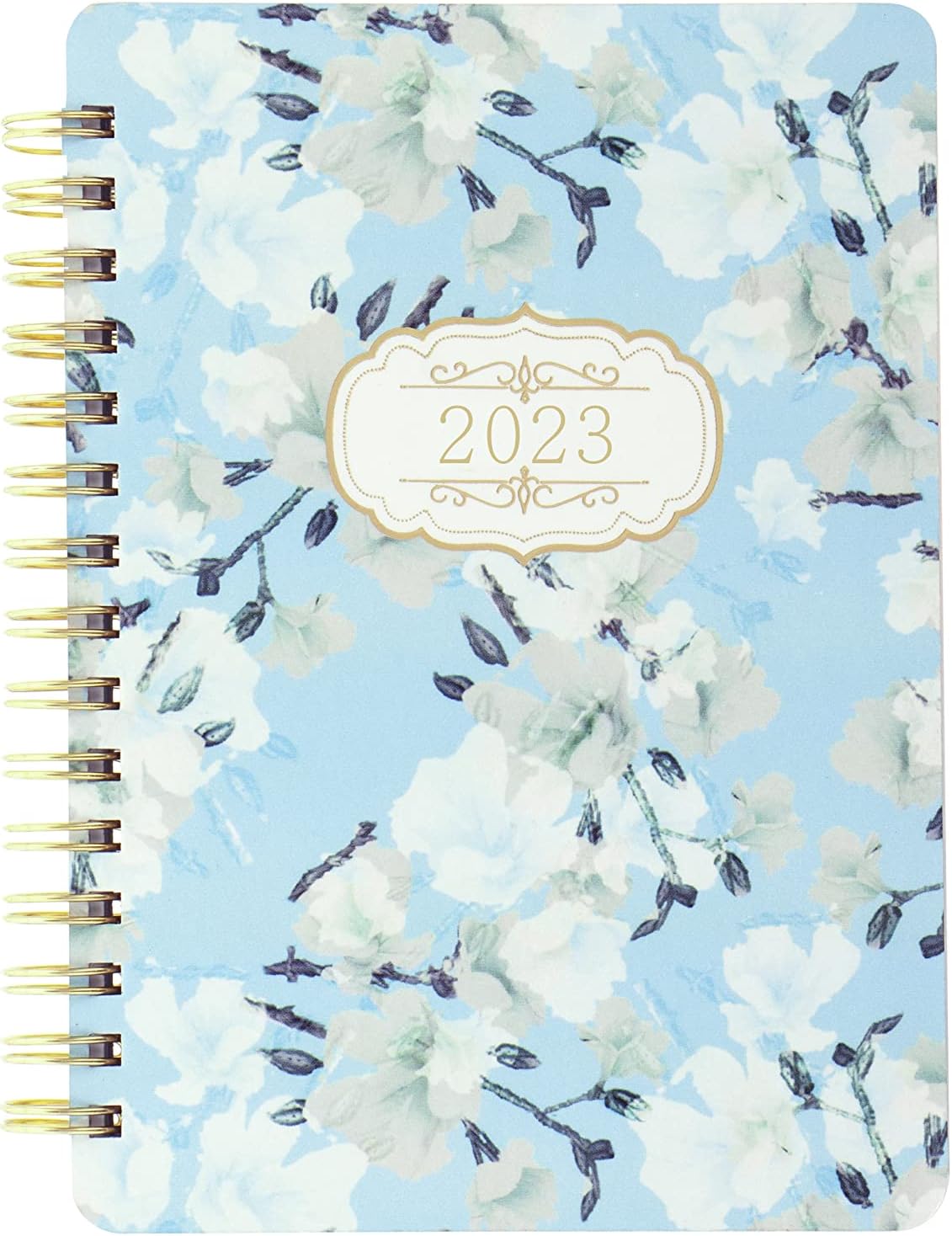 Letts of London Bloom A6 week to view 2023 diary - blue, 23-081145