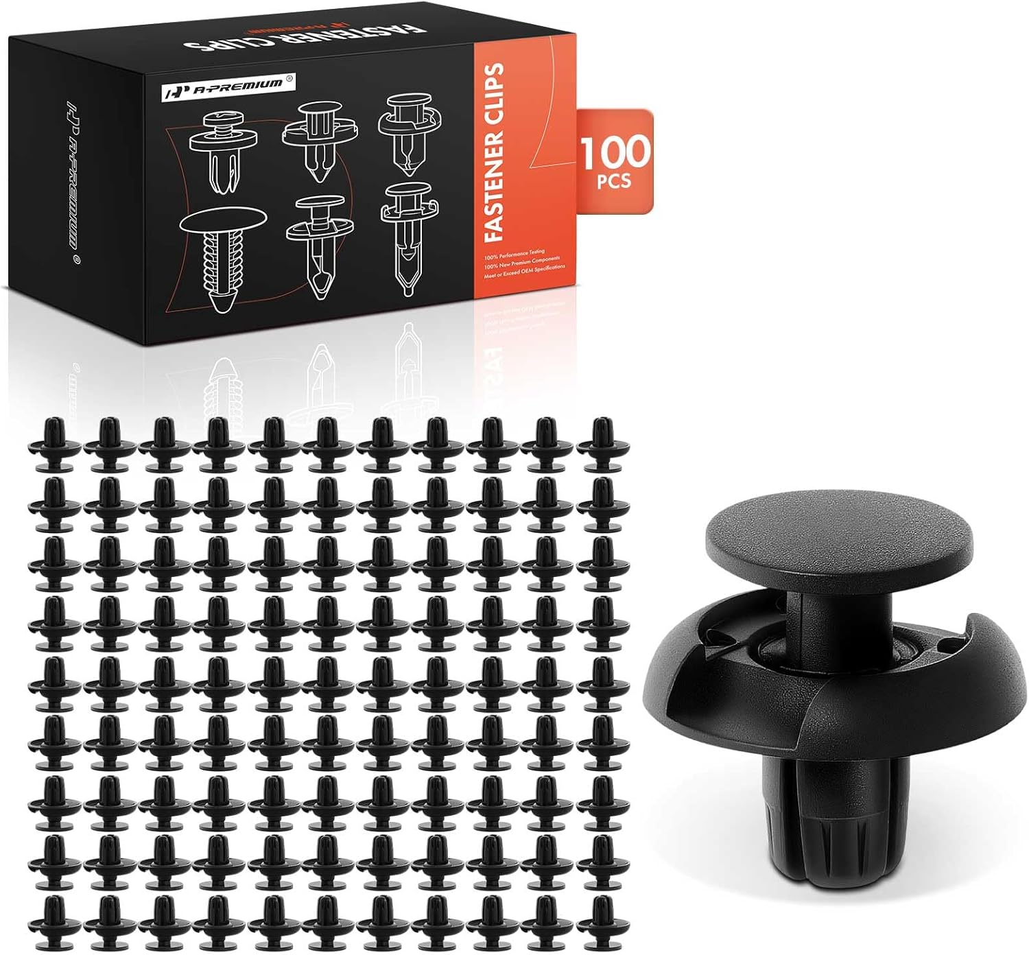 A-Premium 100PCS Weatherstrip Door Sub Seal Clips - Compatible with Honda CR-V 2017-2024, Civic 2016-2024, Accord, Pilot, HR-V, Insight, Passport, Nylon Door Inner Seal Fastener - Fits 0.18 inch Hole