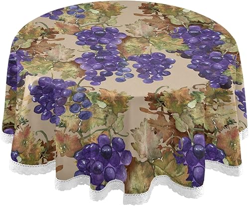 Miniatura 33 de Decoración de mesa para fiesta Gunge negro notas musicales, mantel redondo de poliéster musical retro, mantel redondo de encaje blanco de 60 Notas