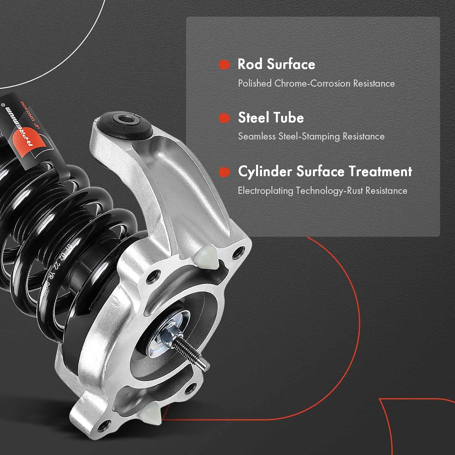 A-Premium Front Pair (2) Complete Strut & Coil Spring Assembly Compatible with Chrysler Sebring 1999-2006, Cirrus 1999-2000, Dodge Stratus 1999-2006, Plymouth Breeze 1999-2000, Left & Right Side