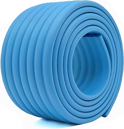 Cobertura multifuncional de borde y esquina para bebé, parachoques de seguridad para bebés, 6.5 pies (azul)