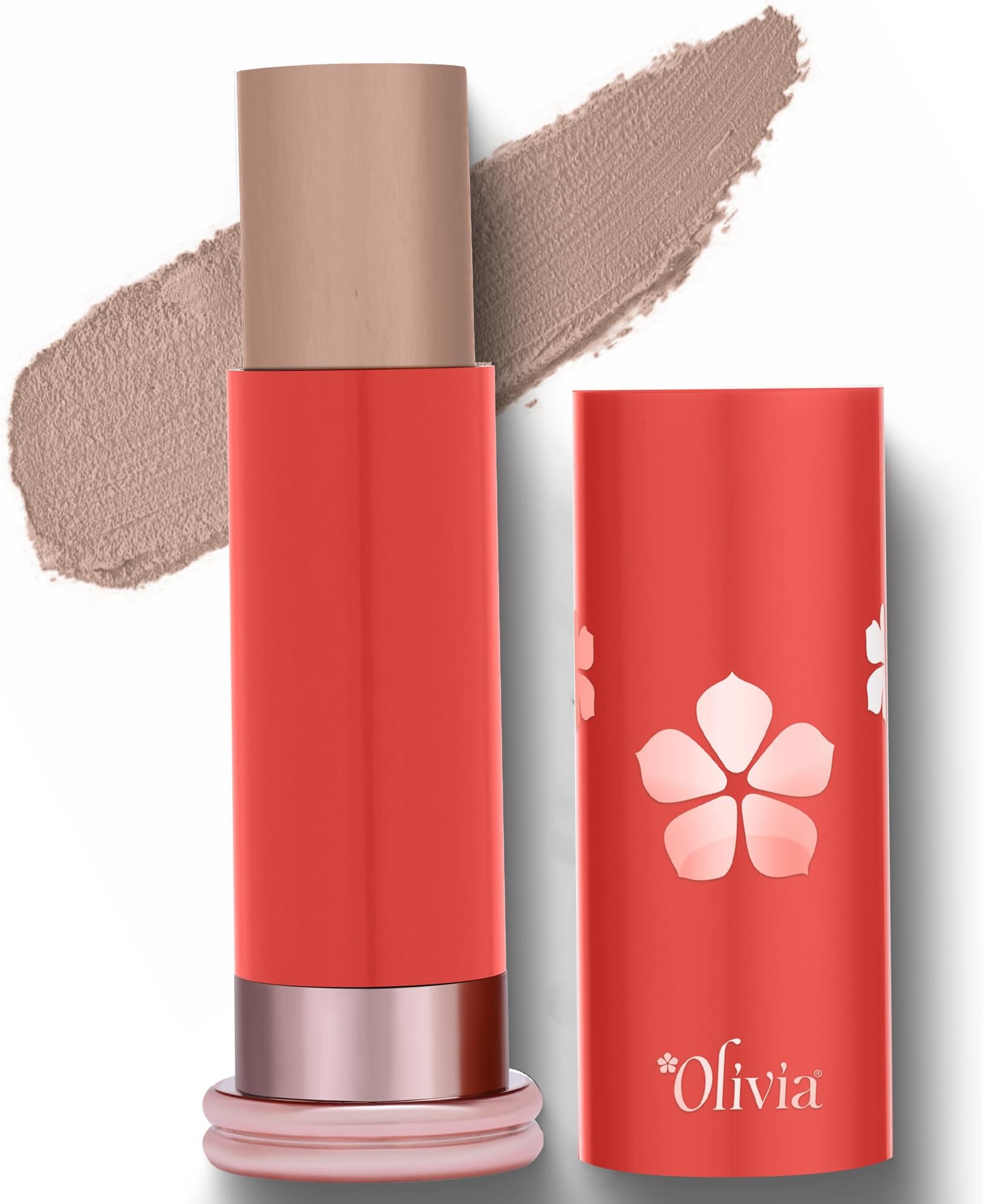 Olivia Skinsync Makeup Stick with SPF 25 | 03 Creamy Pumpkin 8 | Waterproof & Sweatproof Foundation Stick with Inbuilt Moisturizer | Smooth Natural Finish | Evens Skin Tone, Covers Spots & Blemishes | 15g