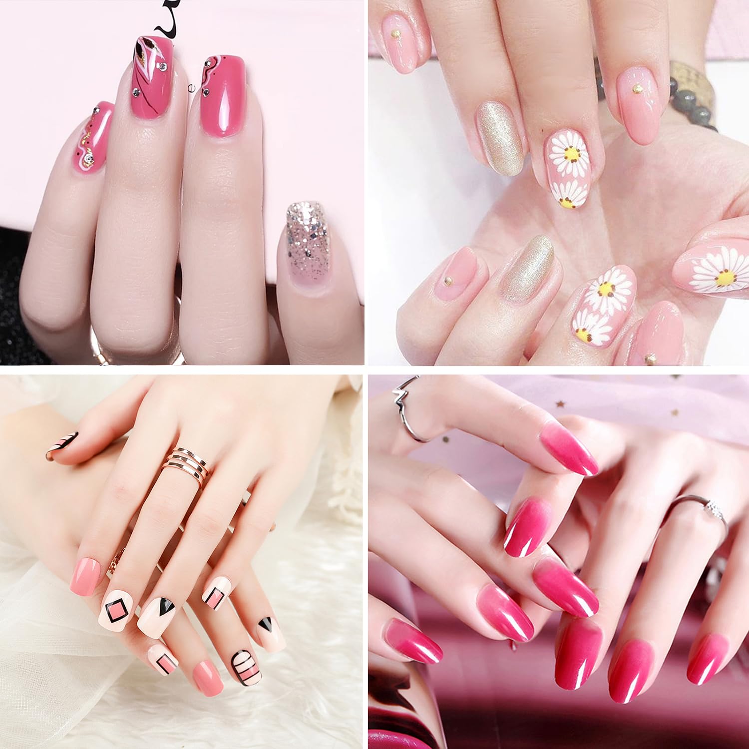 Juego de 6 pinceles de uñas, pinceles de doble extremo, para decoración de uñas, acrílicos, delineador de uñas, herramienta de punteo para el diseño de uñas (con 1 cepillo de esponja)