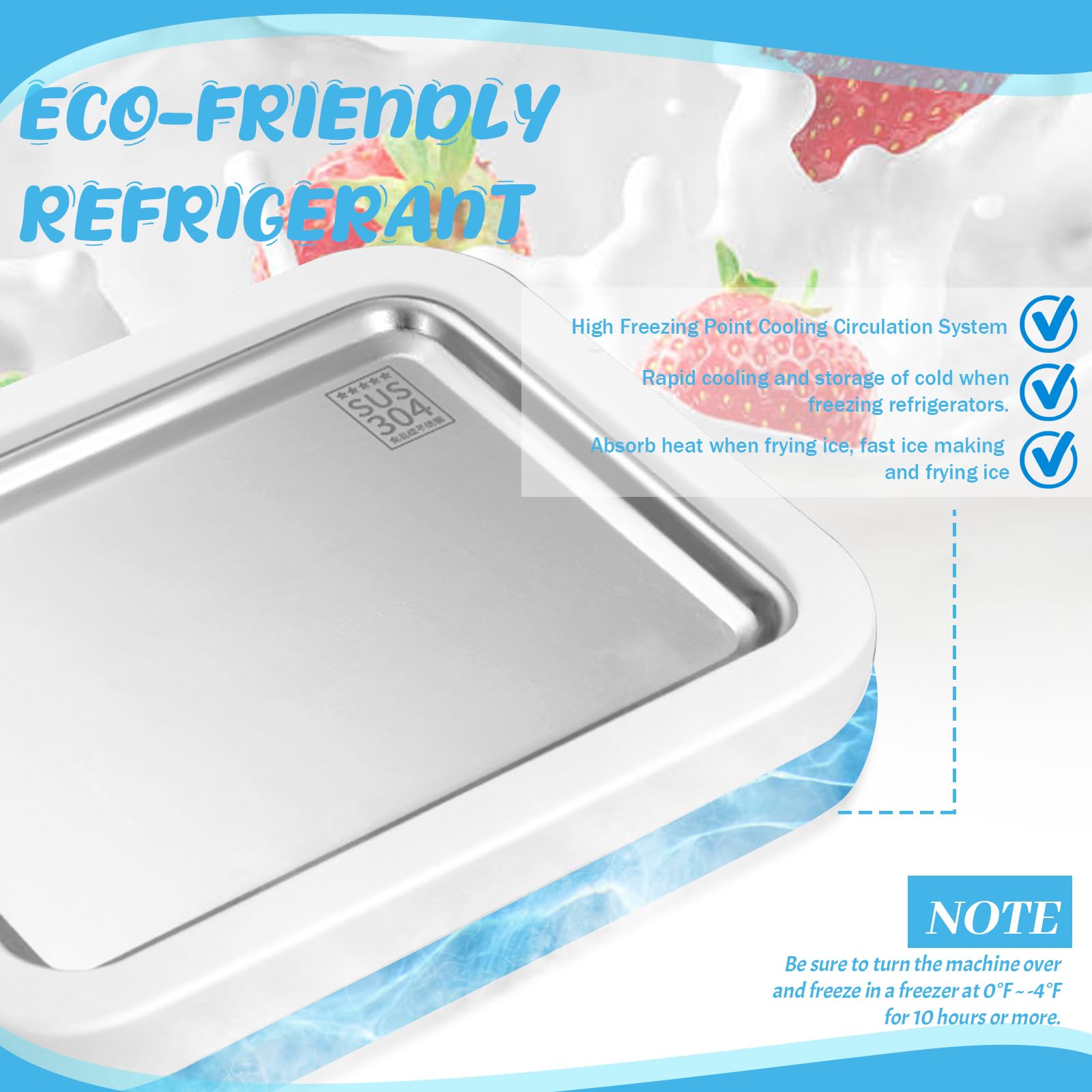 Piastra Per Gelato Jeinbuil - Con 2 Spatole, Per Gelati Fatti In Casa E Yogurt Congelato - Foto 9