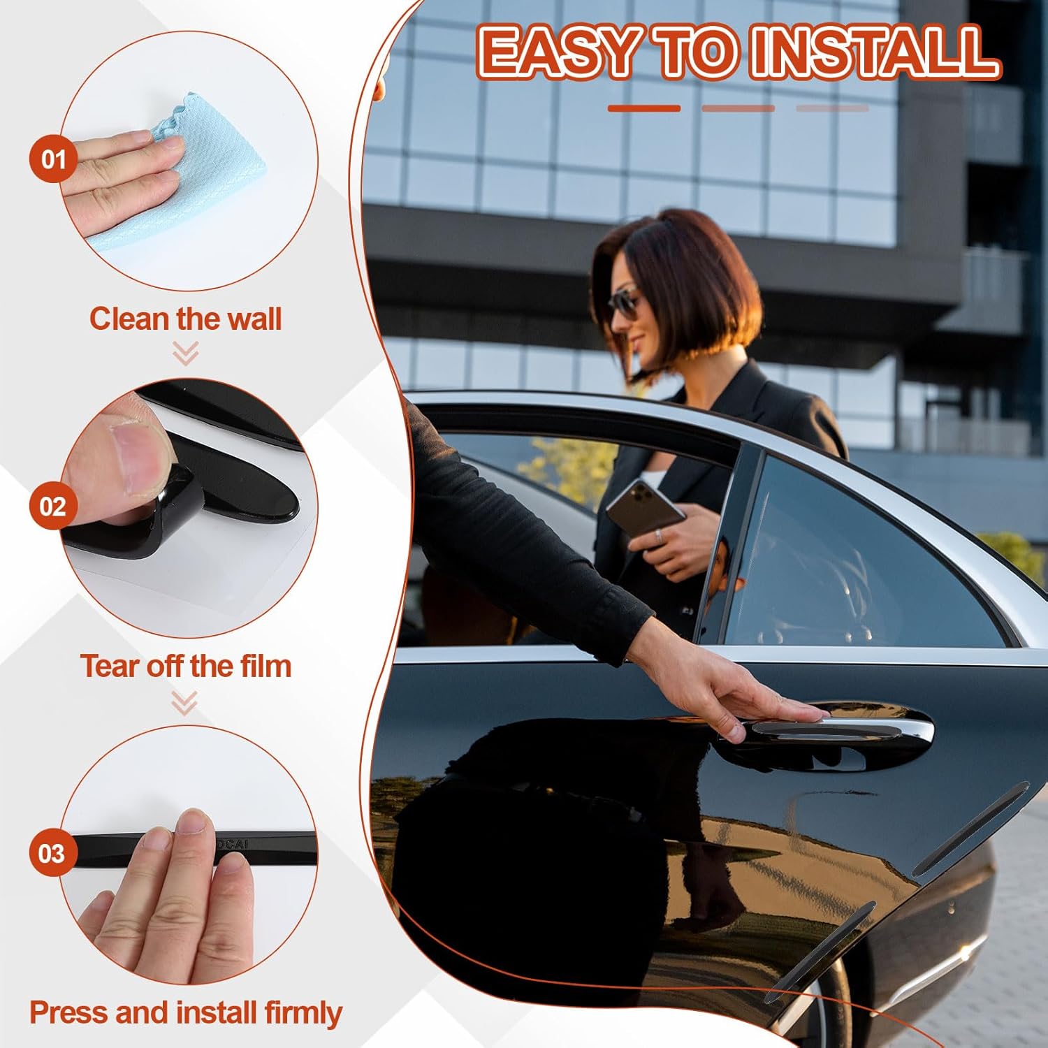 PATIKIL Bumper Guard Strip, 4 Pcs Anti-Collision Patch Anti-Scratch Rear Bumper Protector Trim Self Adhesive Car Side Door Edge Sticker for SUV Pickup Truck, Clear