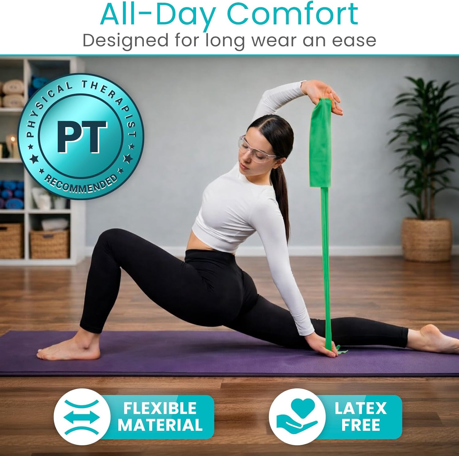 Vive Professional Resistance Bands - 25 Yard Non-Latex Roll for Physical Therapy, Lower and Upper Body Exercise Workout - Straight Elastic for Strength Training, Rehabilitation, Women, Men