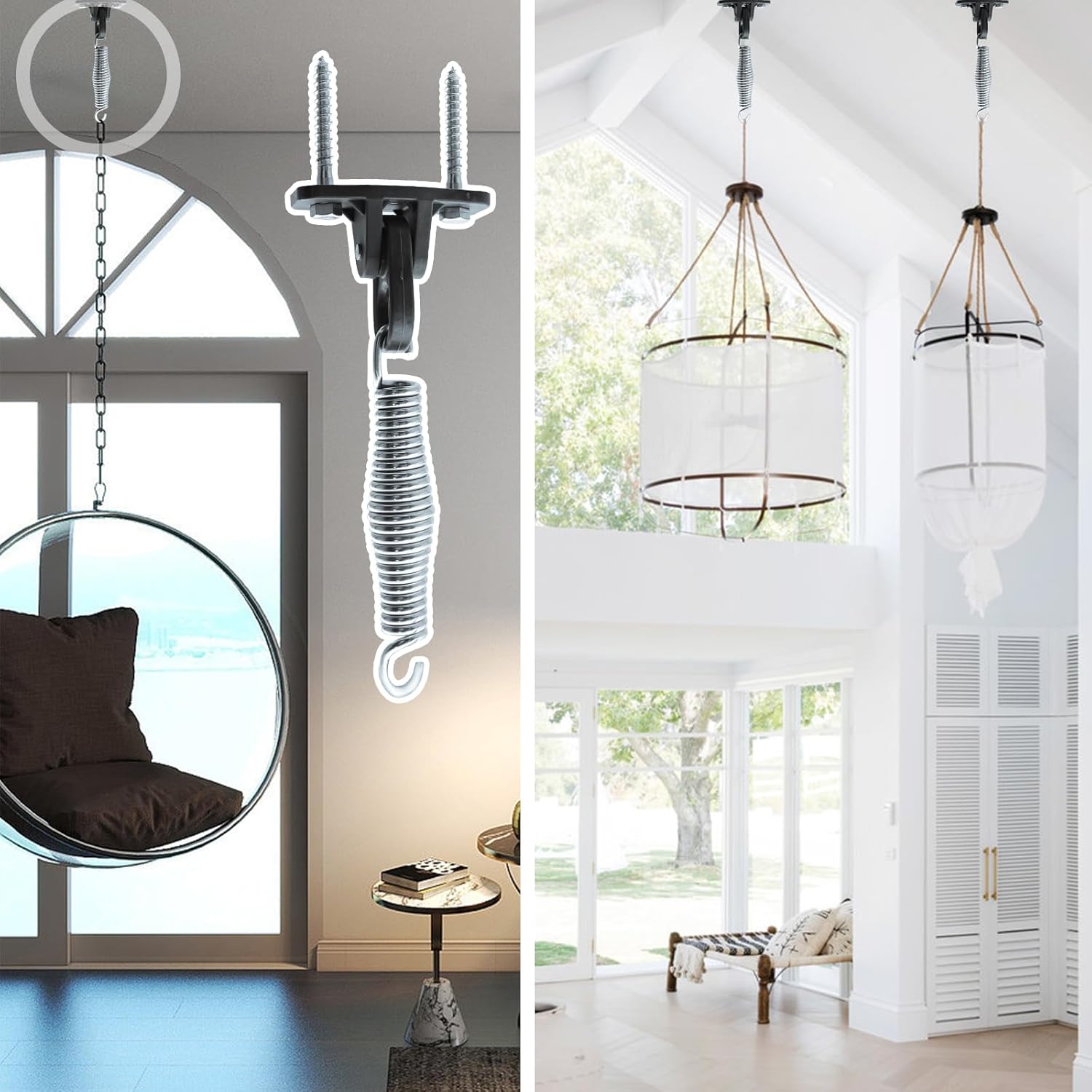 750 Lbs Heavy-Duty Porch Swing Hanging Kit with Springs, for Hammock Chairs & Ceiling Mount Swings