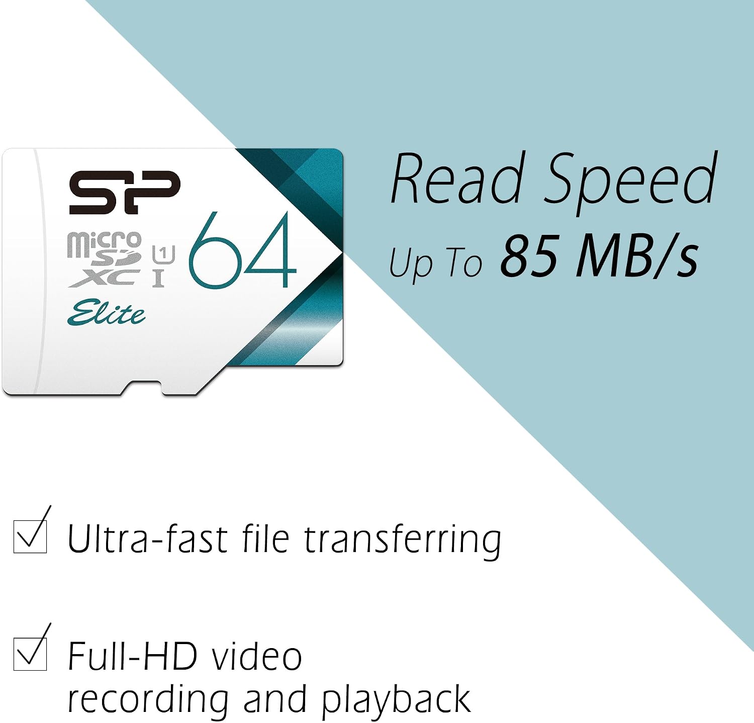 Silicon Power-64GB High Speed MicroSD Card with Adapter