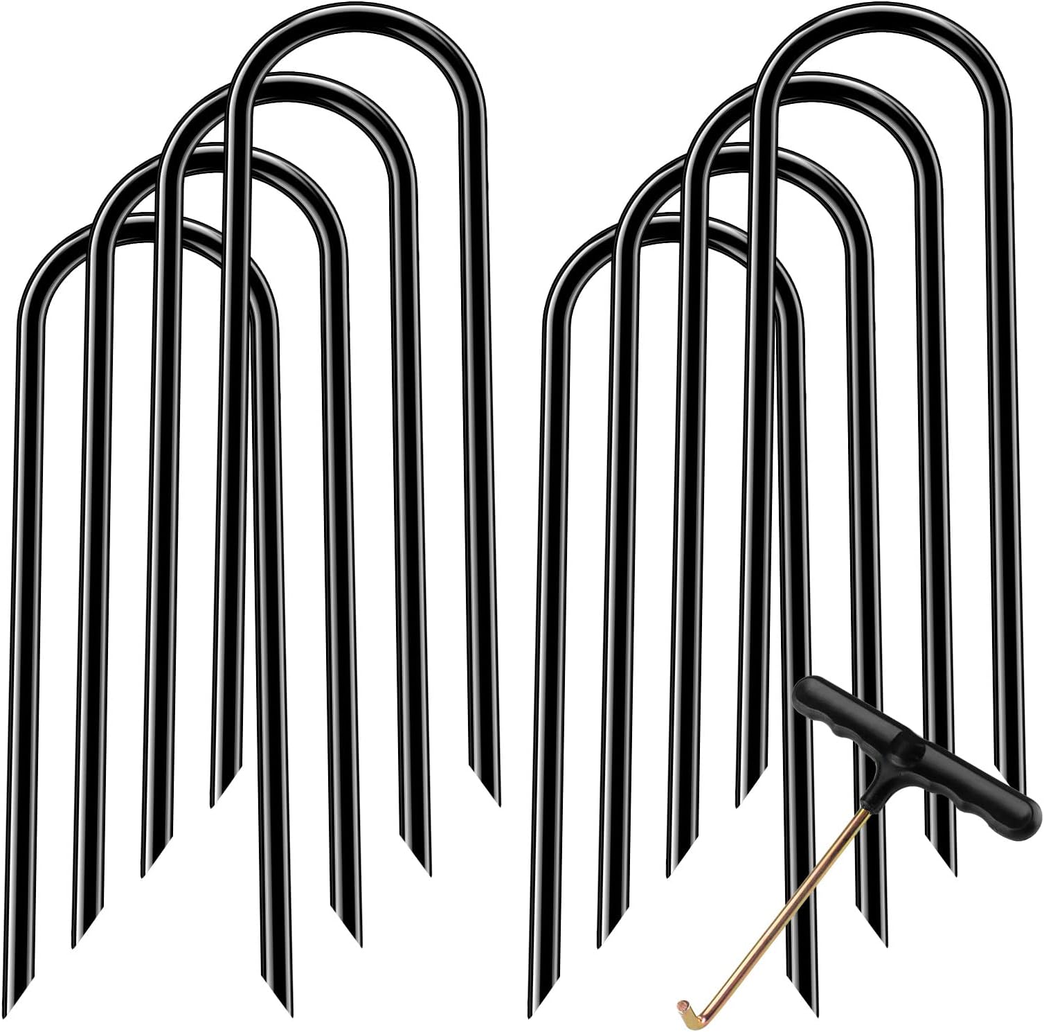 Trampoline Stakes Trampoline Anchors High Wind Heavy Duty Trampoline Accessories Galvanized Steel Set of 8 for Trampolines, Swing Sets, Canopies, Camping Tarps, Trapping, Sheds, Dog Tie Out